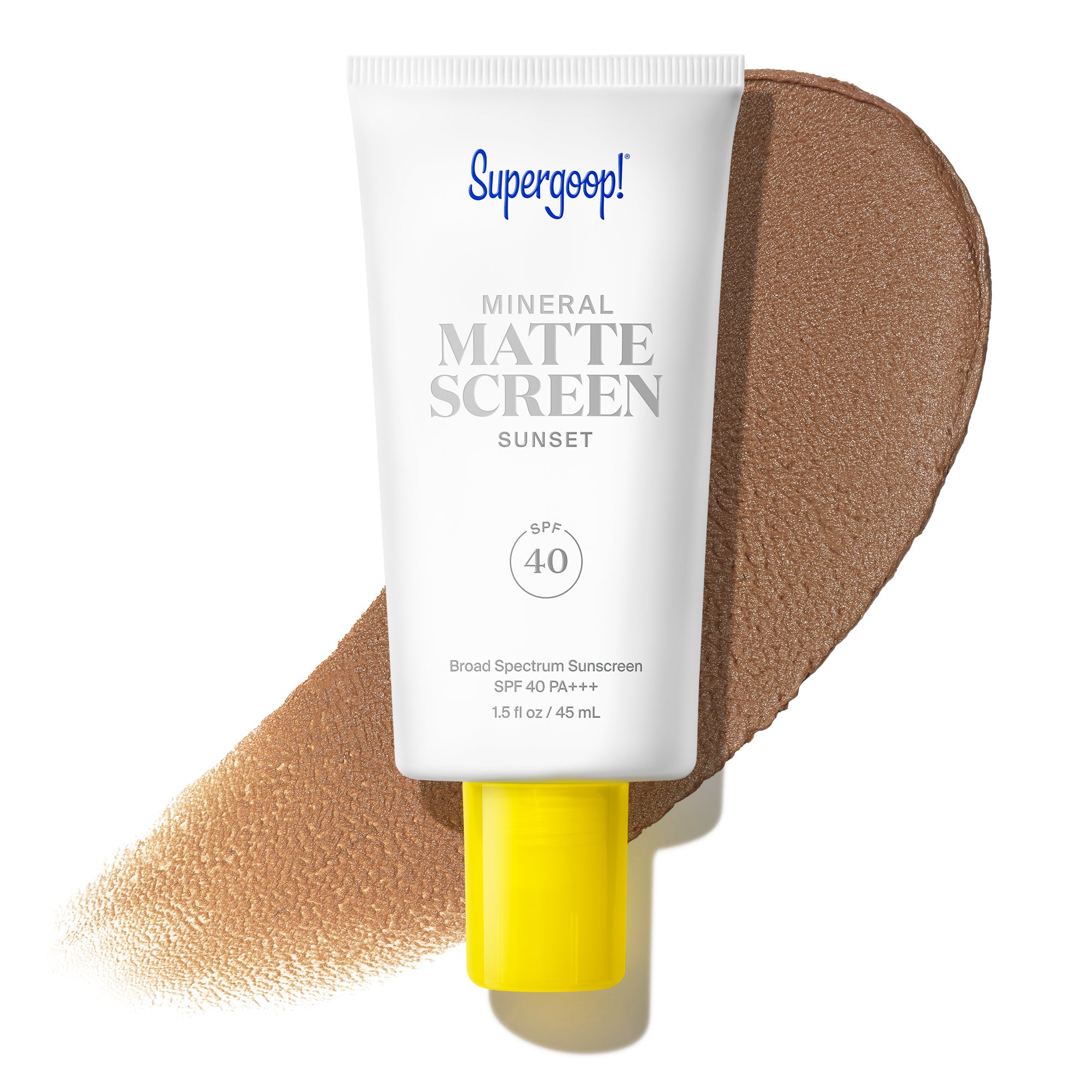 Supergoop! Mineral Mattescreen SPF 40 Sunset 1.5 fl. oz. Packshot and goop 