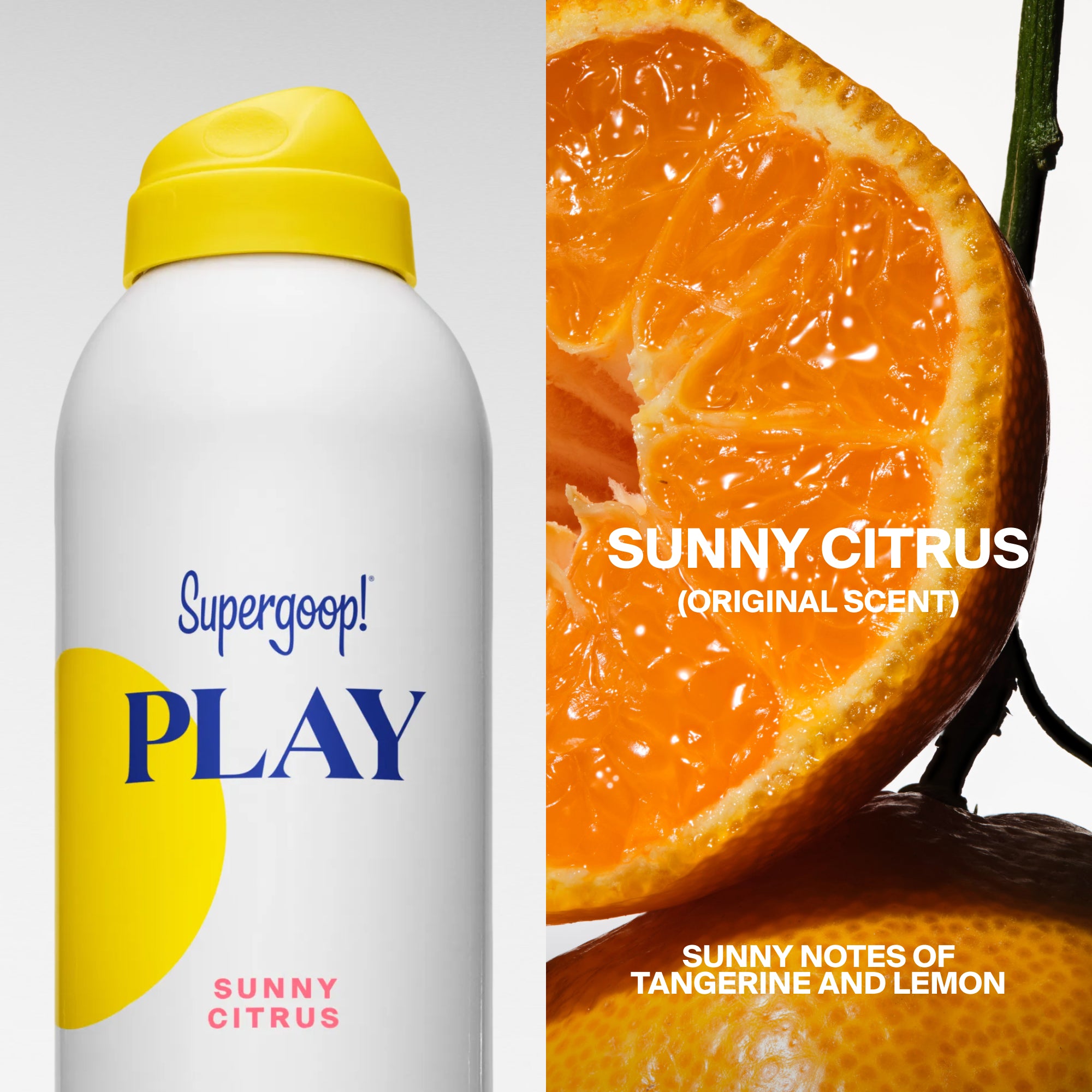 Supergoop! PLAY Antioxidant Body Mist SPF 50 with Vitamin C Sunny Citrus 6 fl. oz. 3 fl. oz. 3-pack 