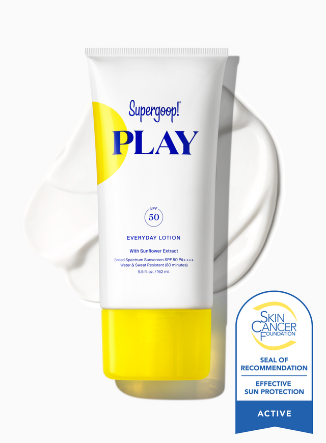 Supergoop! PLAY Everyday Lotion SPF 50 with Sunflower Extract 5.5 fl. oz. Packshot and goop